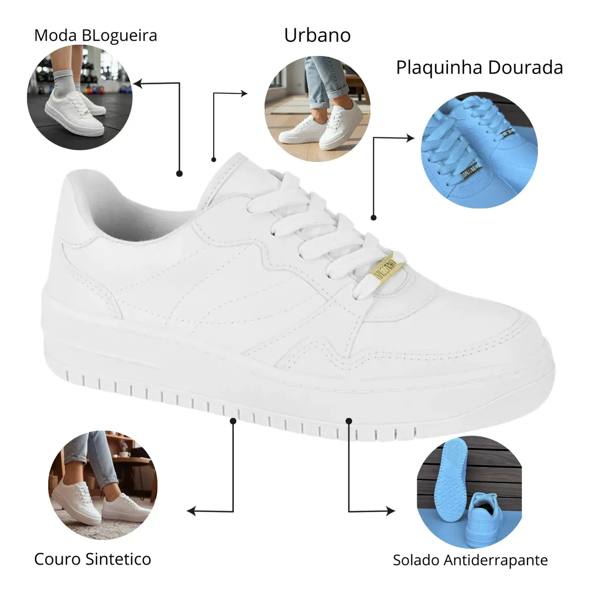 Tênis Vizzano Branco Leve Casual Limpeza Fácil 2025 Moderno