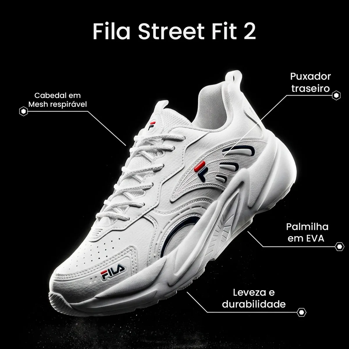 Tênis Fila Street Fit 2 Masculino Urbano Retrô Streetwear (3 cores)