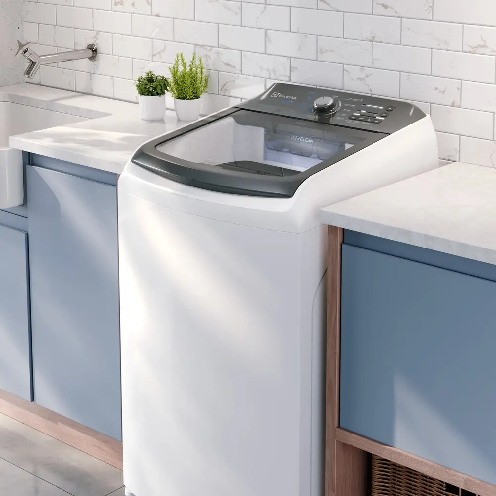 Máquina de Lavar Electrolux 14,5kg Efficient Branca com Cesto inox e Jet&Clean LEE15 - 110V / 220V