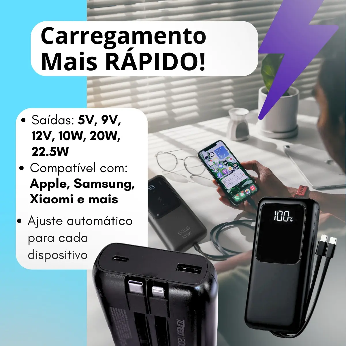 NÃO FIQUE NA MÃO SEM BATERIA POR AÍ