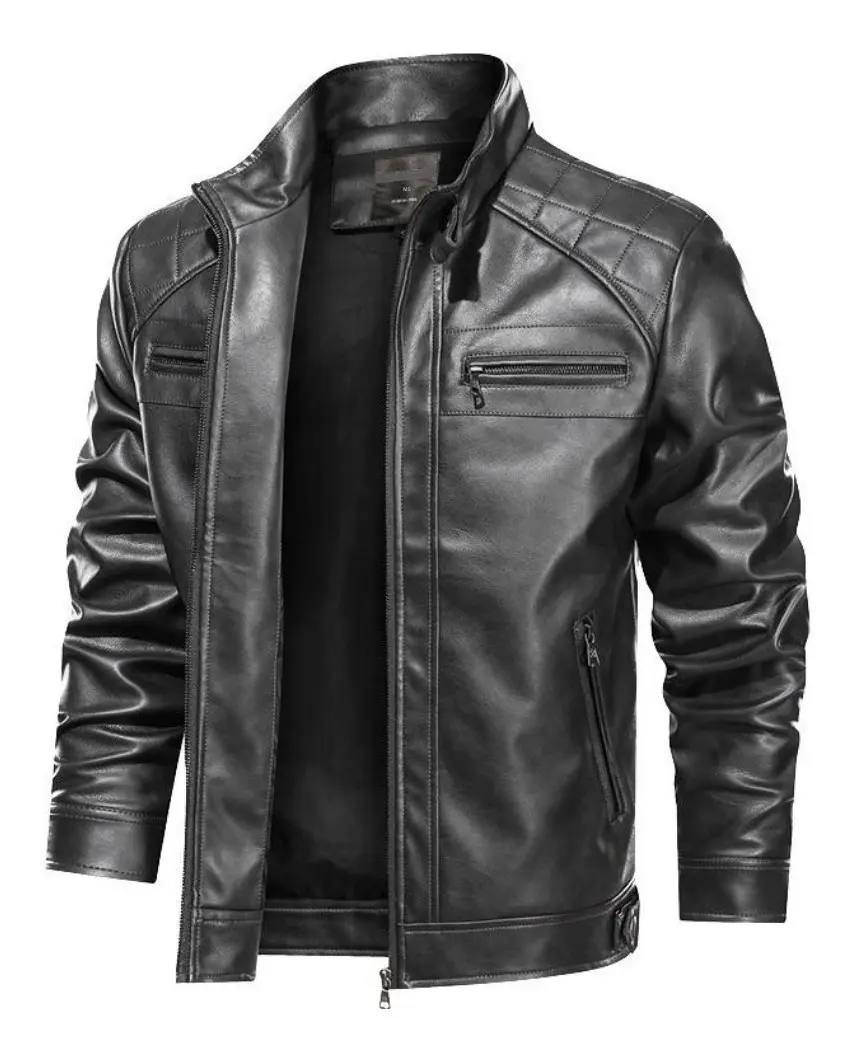 Casaco Couro Masculino Slim Resistente