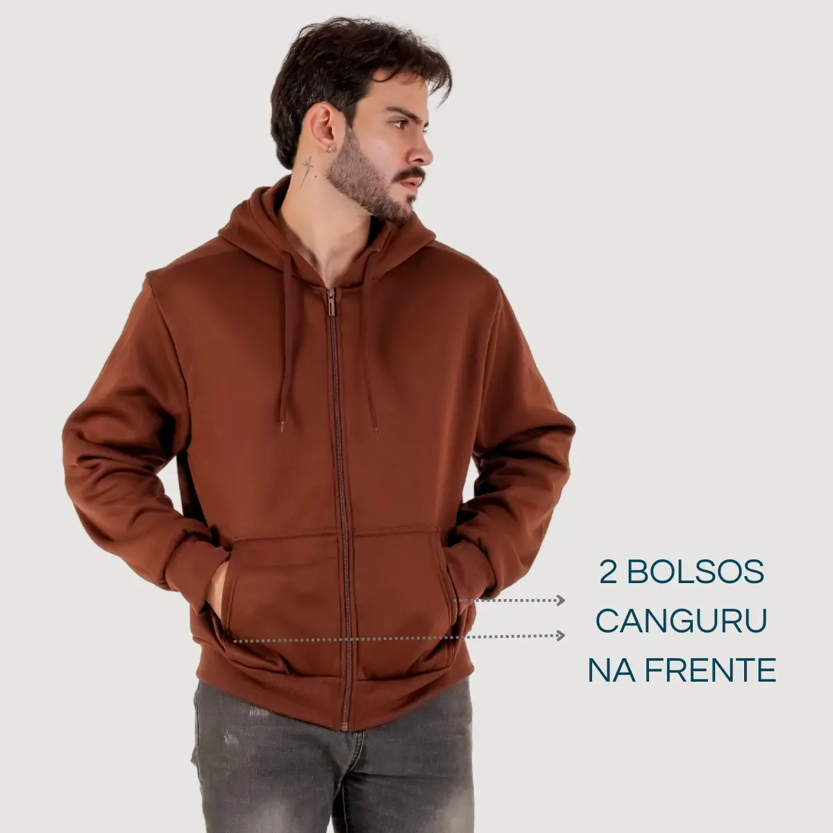Blusa Moletom Casaco Com Capuz Casual Flanelado Inverno Frio