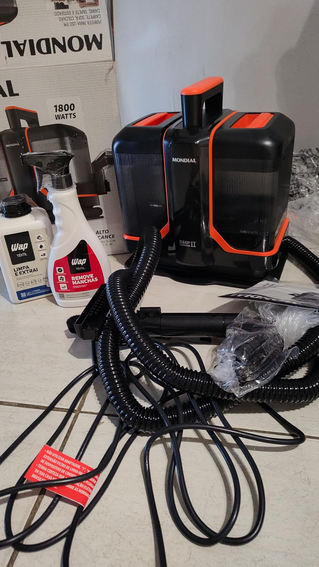MONDIAL Extratora e Higienizadora Portátil Deep Cleaner II, Preto/Laranja, 1800W, 220V - EXP-02-O
