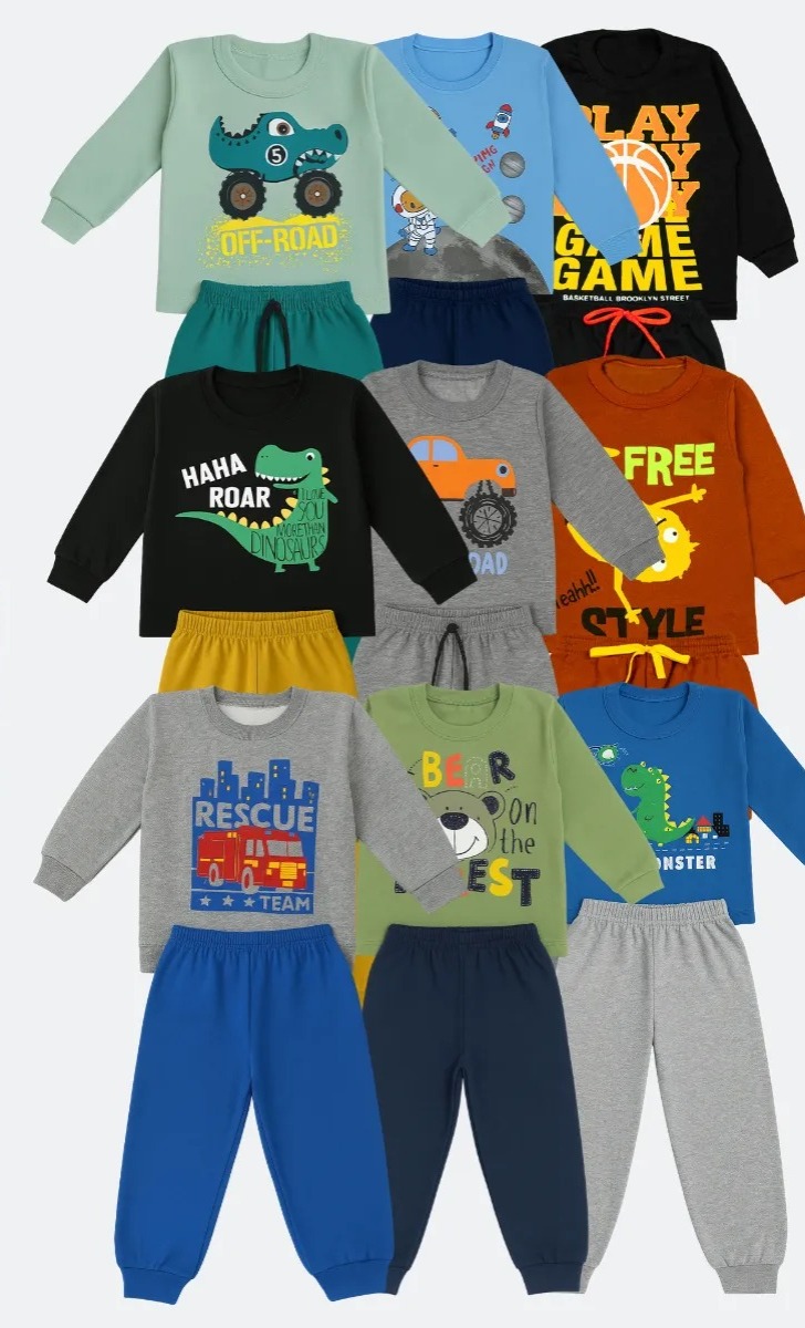 Kit 4 Peças Conjunto Infantil Menino Inverno Moletom Frio