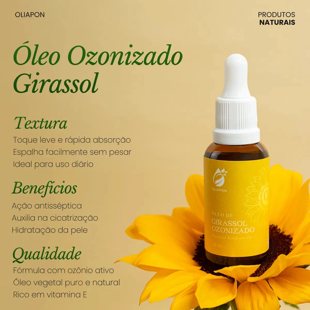 ÓLEOZINHO DE GIRASSOL PRA CUIDAR DA TUA PELE