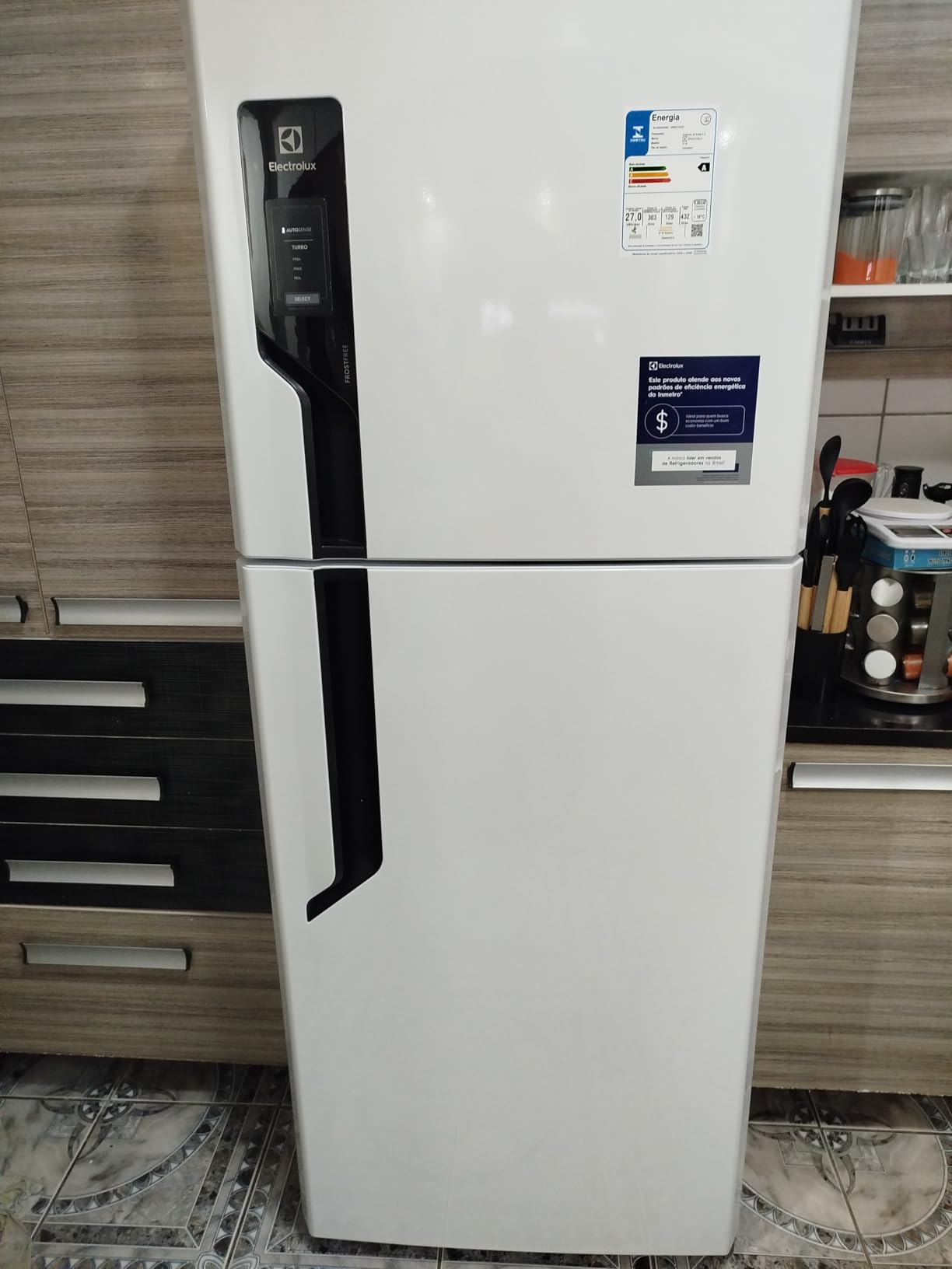Geladeira Electrolux Frost Free 431L Efficient AutoSense Duplex Branca (TF70) 127V