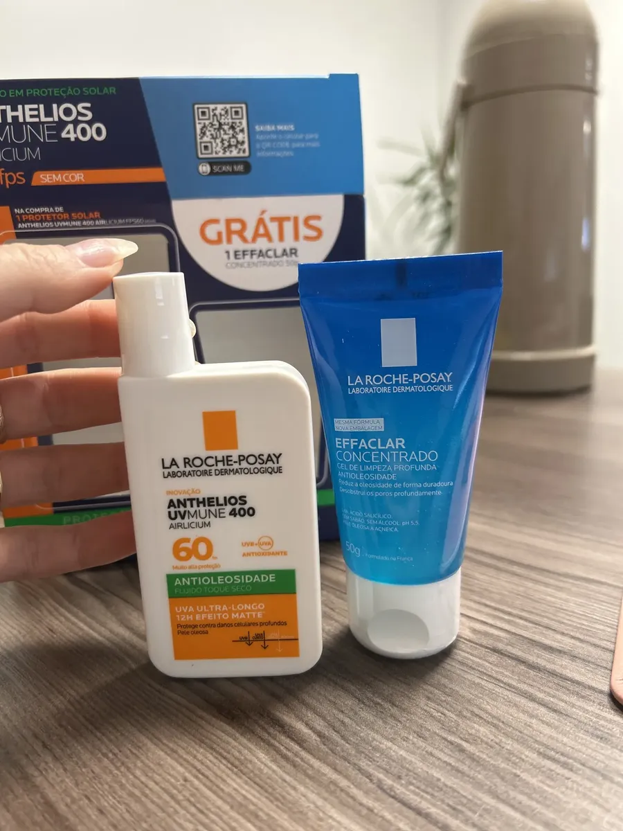Kit de cuidado com a pele La Roche-Posay Proteção Solar Protetor e Gel Concentrado 2 peças