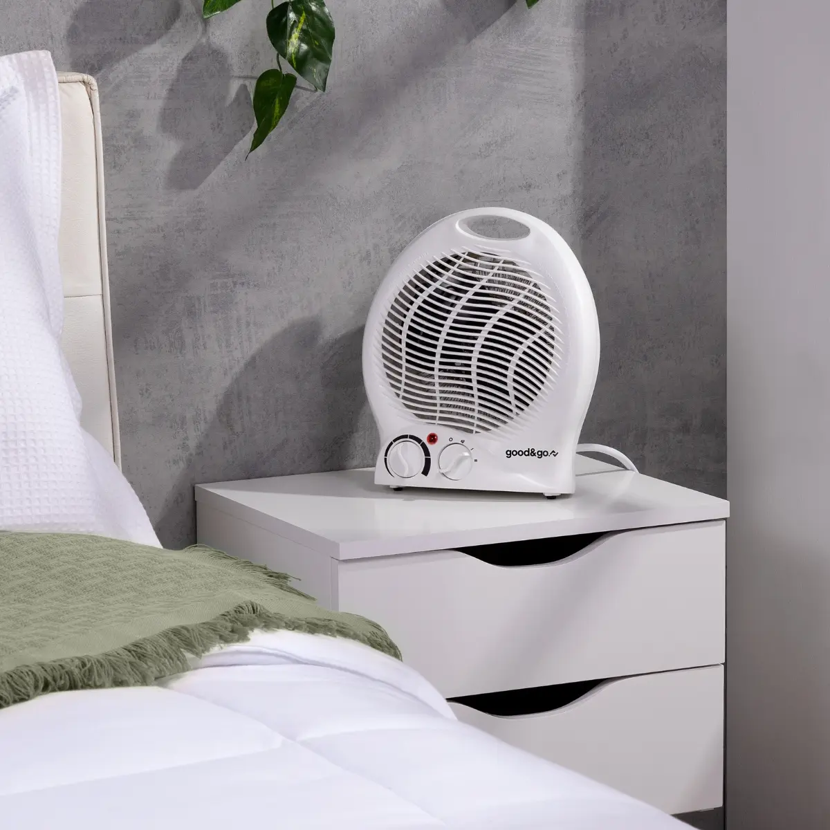 Aquecedor Elétrico 1500W Portátil Branco Good&Go Termoventilador