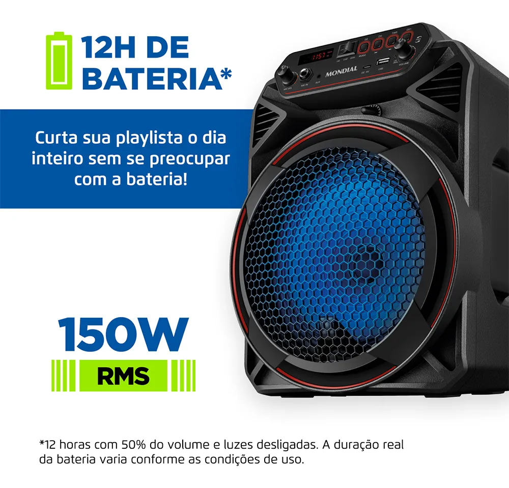 Caixa Amplificada Cm-150 Bivolt Preto Mondial