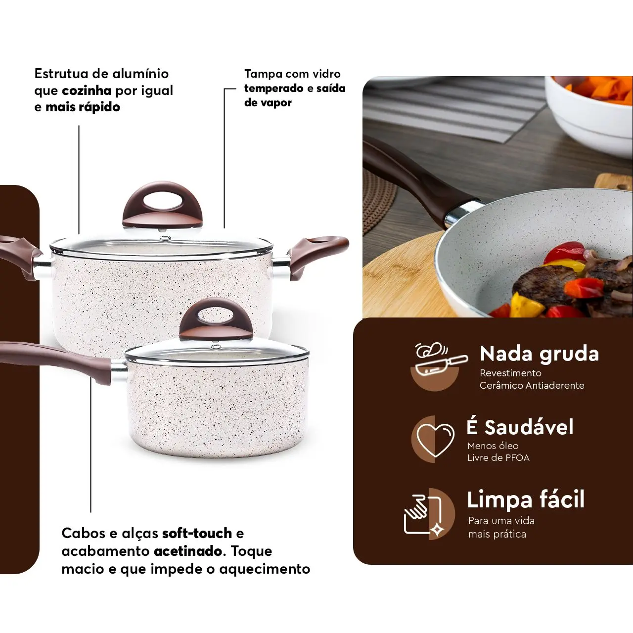 PANELAS LINDAS E MUITO FÁCEIS DE LIMPAR
