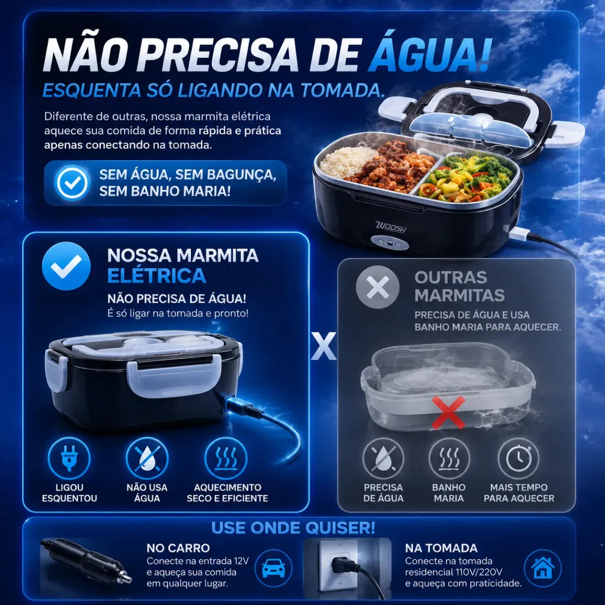 MARMITA ELÉTRICA PRA QUANDO NÃO TIVER MICRO-ONDAS NA TUA FIRMA