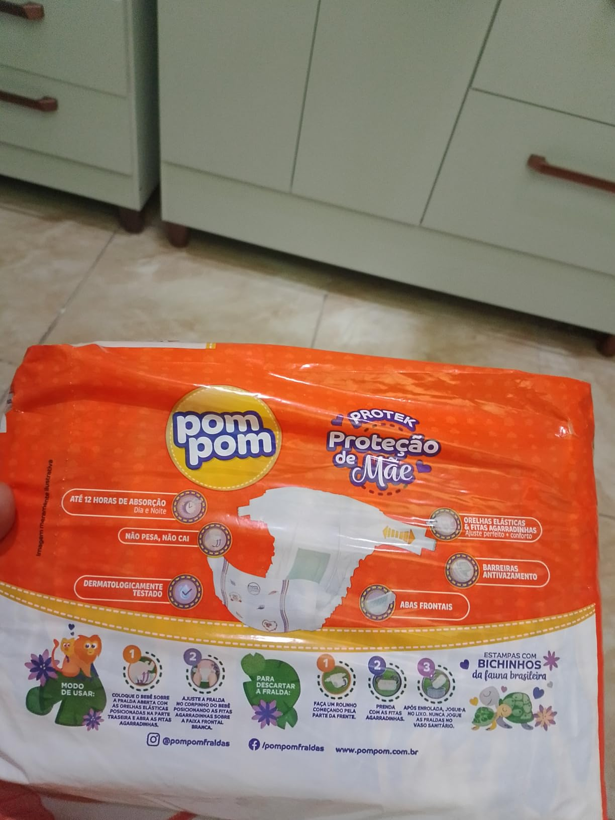 Fralda Pom Pom Protek G, 24 Unidades | Proteção de Mãe, Jumbo
