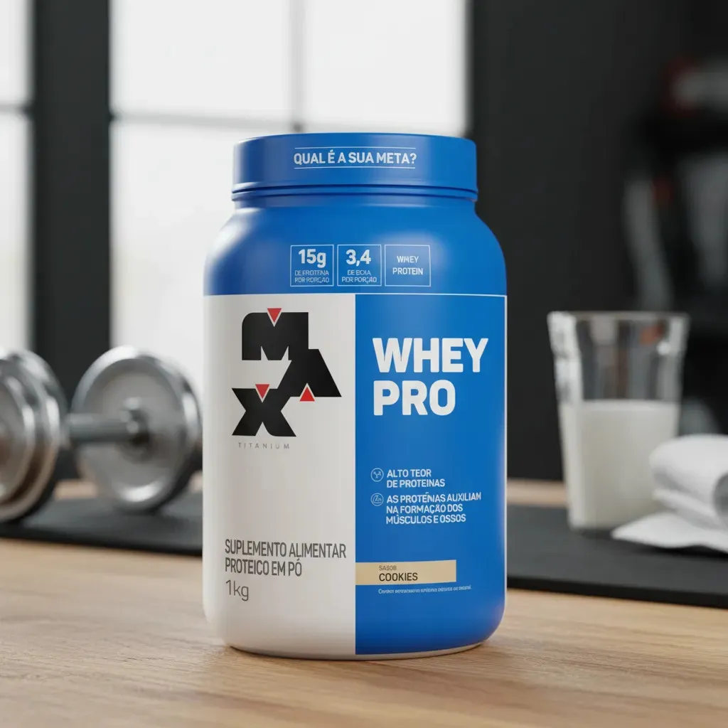 Suplemento Em Pó Whey Pro Max Titanium 1kg Sabor Cookies Cookies
