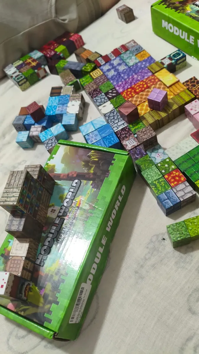 Kit 100 Blocos Magnéticos De Montar Construção Brinquedo