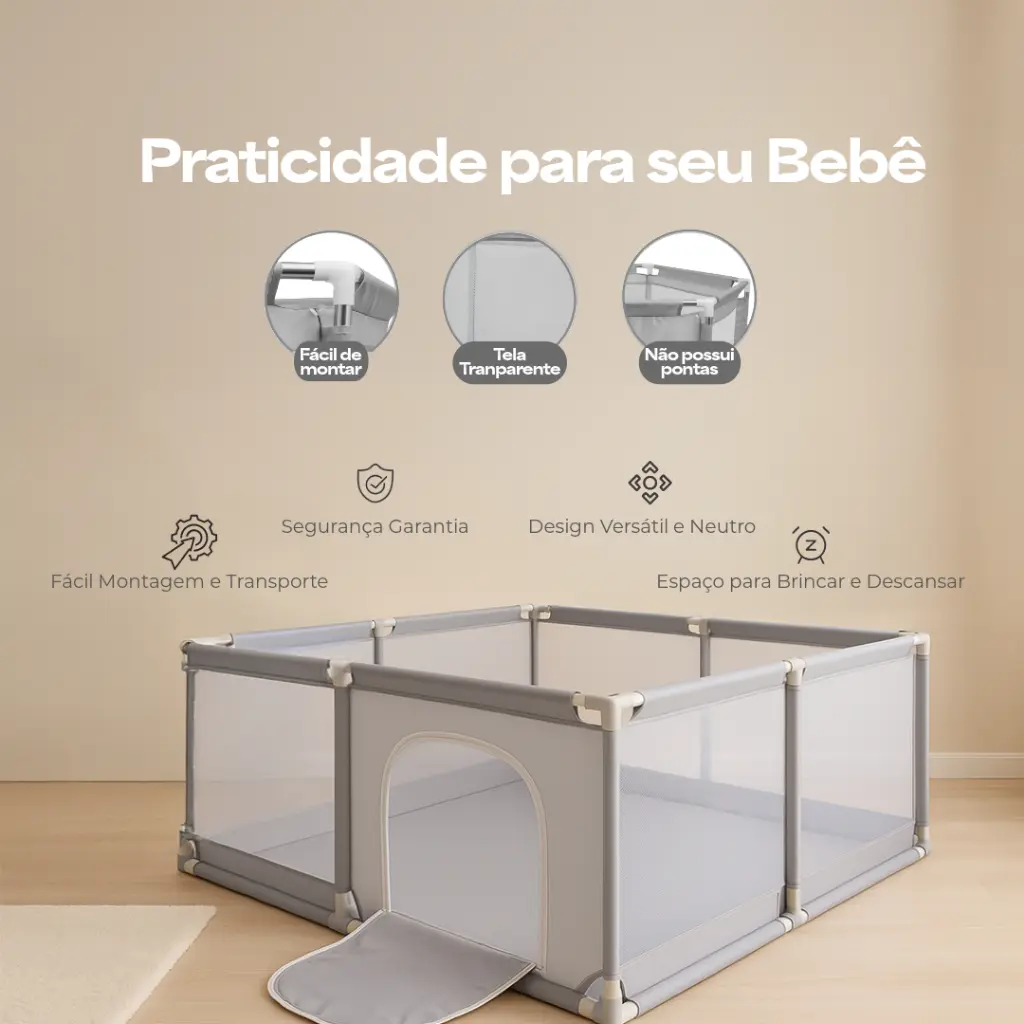 Haosin Cercadinho Para Bebê Infantil Chiqueirinho 127x127cm