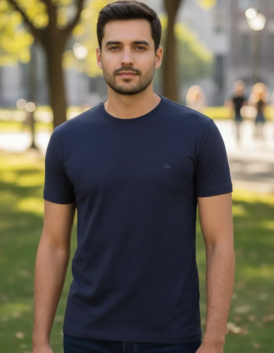 CAMISETA MASCULINA BÁSICA DE ALGODÃO