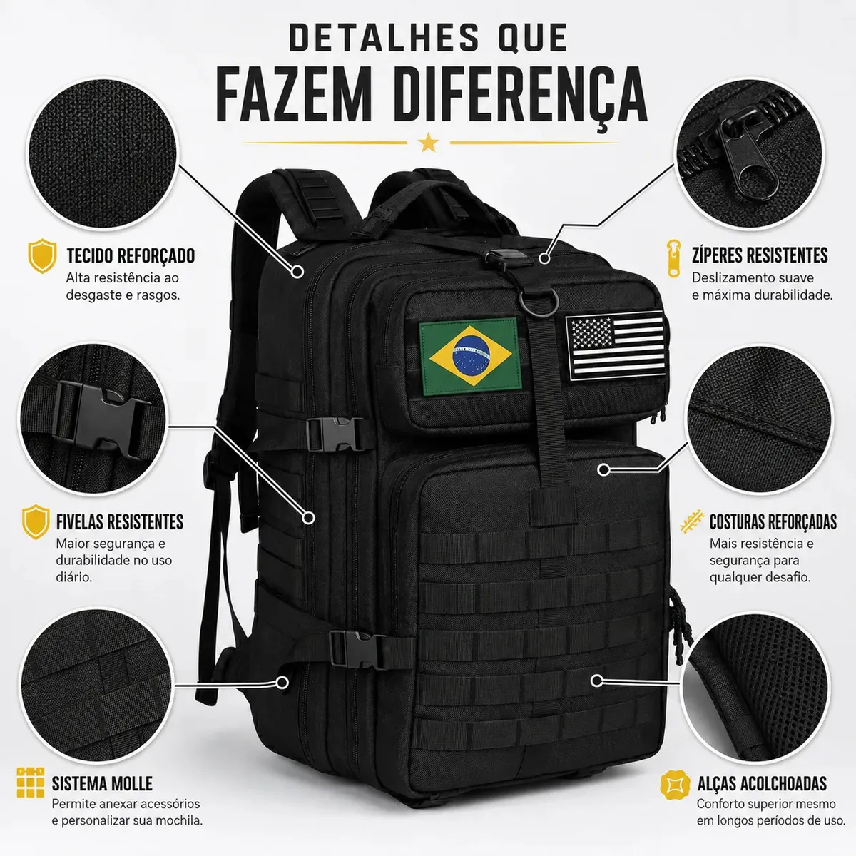 MOCHILA TÁTICA DE 50 LITROS REFORÇADA