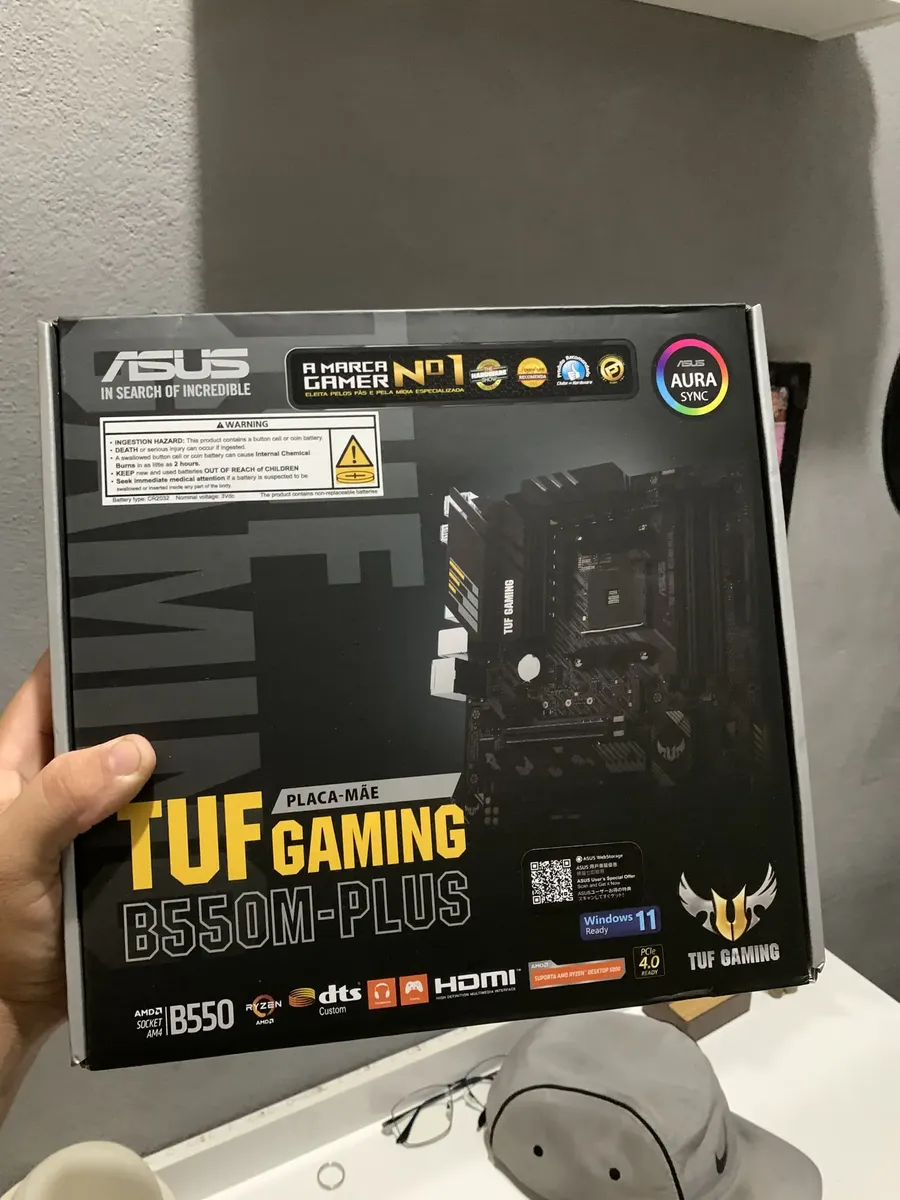 Placa-mãe Asus P/amd Am4 B550m-plus Tuf Gaming 4xddr4 Matx Preto