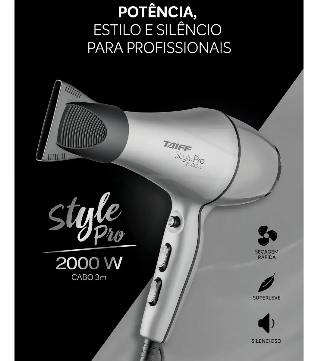 Secador De Cabelo 2000 Watts - Style Pro Taiff