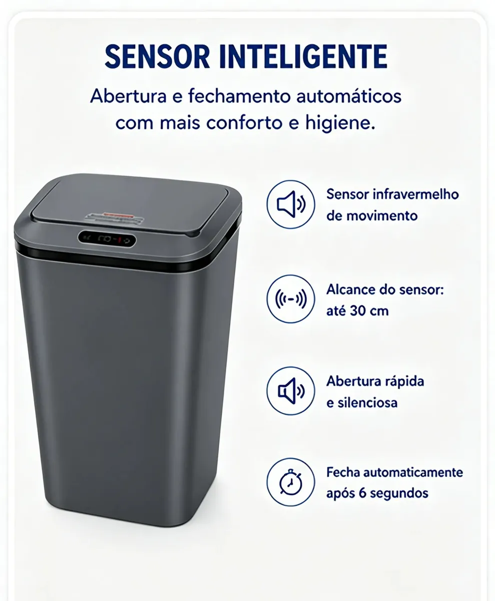 LIXEIRA INTELIGENTE COM SENSOR DE PROXIMIDADE