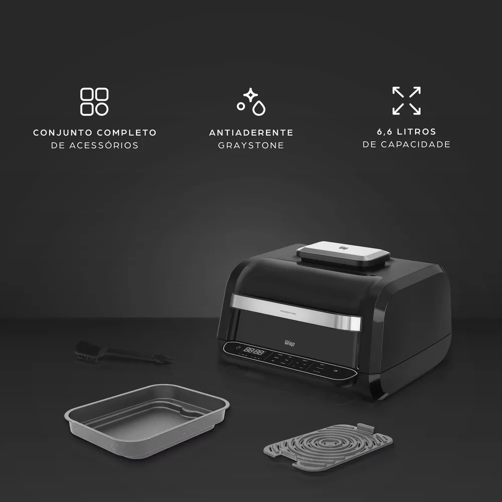 Fritadeira Elétrica Air Fryer 8 em 1 Wap Barbecue Heat Digital Wc Ab1030
