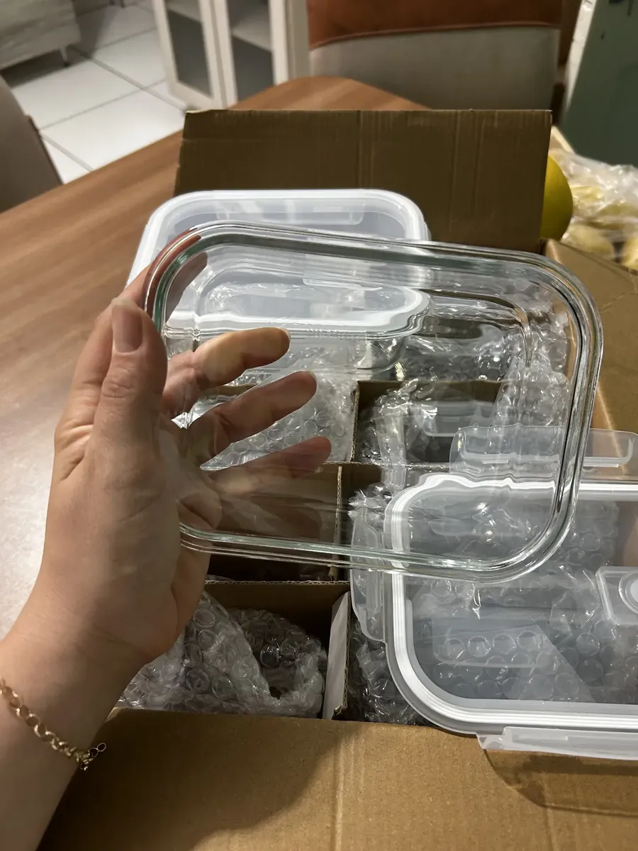 Vittak Kit 10 Potes Vidro Hermético Com 4 Travas Marmita Microondas Freezer Transparente 640ml