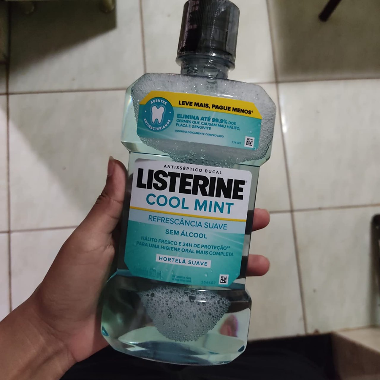 Listerine Cool Mint Enxaguante Bucal Sem Álcool, 500mL