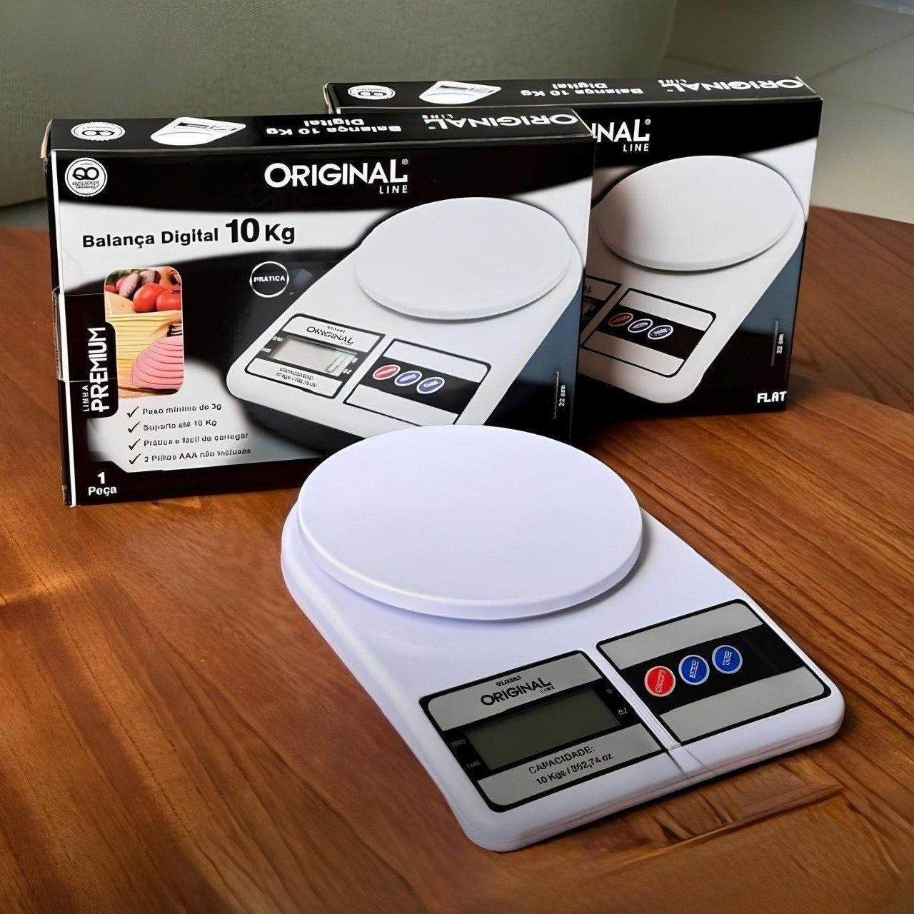 Balança de Cozinha Digital Gourmet Mix até 10Kg em Polipropileno | de Precisão, Compacta, para Receitas Doces e Salgadas, Artesanato, Delivery, Laboratórios