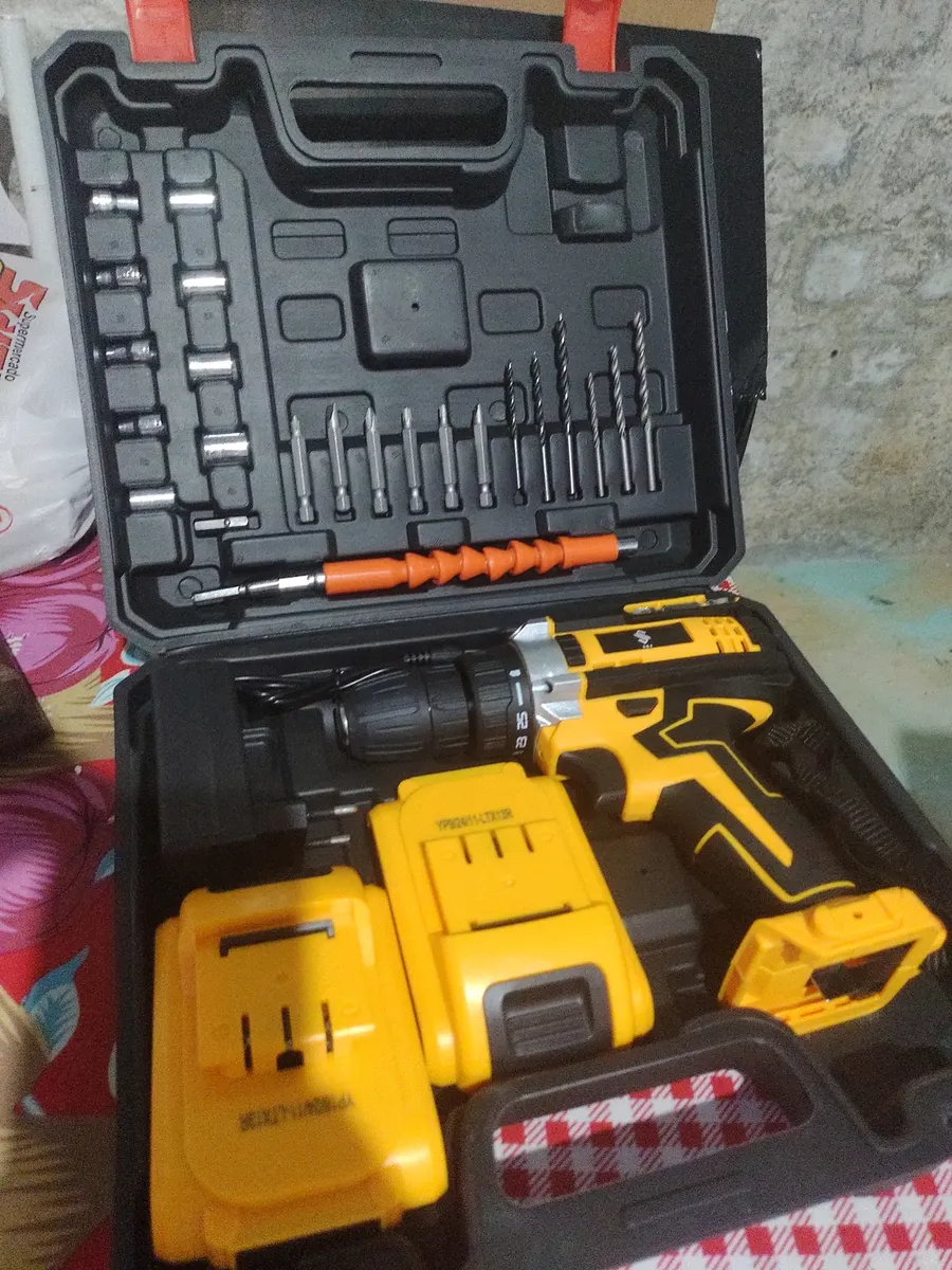 Parafusadeira Furadeira Sem Fio 48 2 Baterias 340w C/brocas