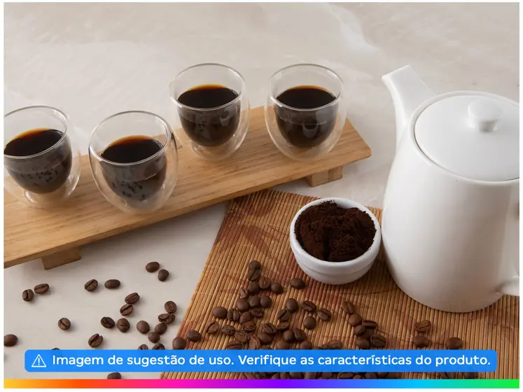 Jogo de Copos de Vidro de Café Parede Dupla 80ml 4 Peças Haus Concept Inspire - Copos - Magazine Promosam