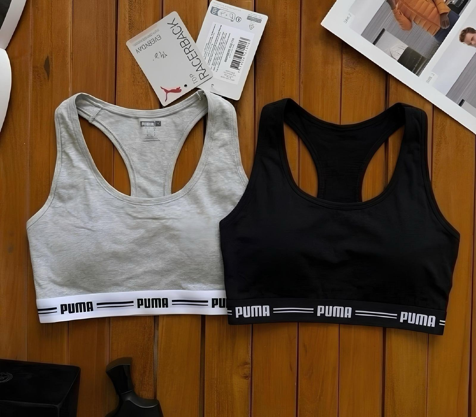 Kit 2 Tops Puma Original Alta Sustentação Sem Bojo Fitness