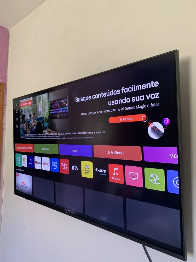 Smart TV LG UHD AI UA75 50 polegadas HDR10 Pro Processador α7 AI Ger8 webOS 25