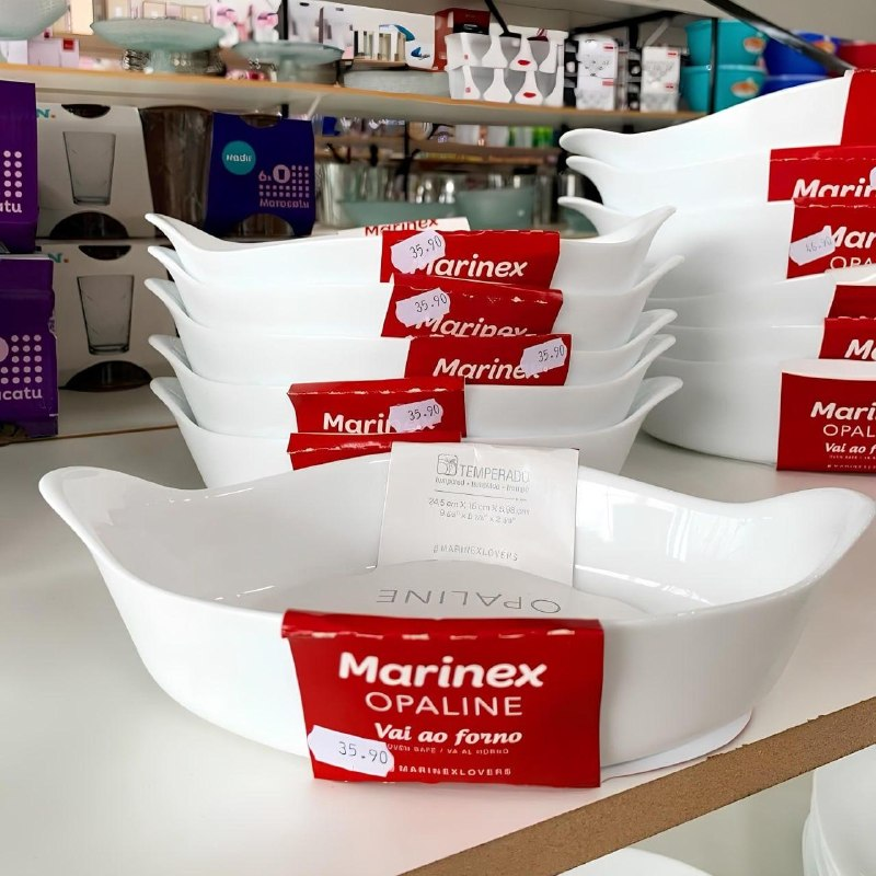 Marinex Conjunto de Assadeiras Oval Opaline 3 Peças Branco
