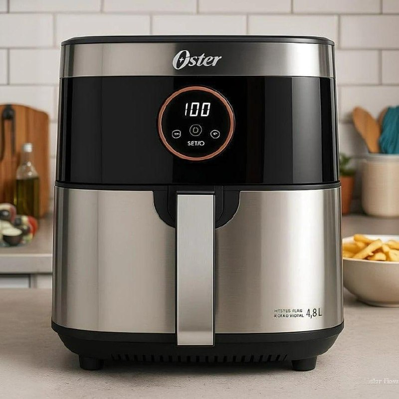Fritadeira Oster Sem Óleo 2 em 1 Black, 4,8L, 220V, Inox/Preto, 1500W, OFRT660