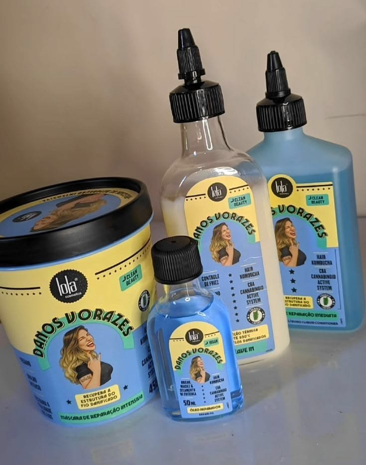 Lola Cosmetics Danos Vorazes Kit Shampoo + Máscara + Finalizador + Óleo + Booster - Lola From Rio - Kit de Tratamento para Cabelos - Magazine Promosam
