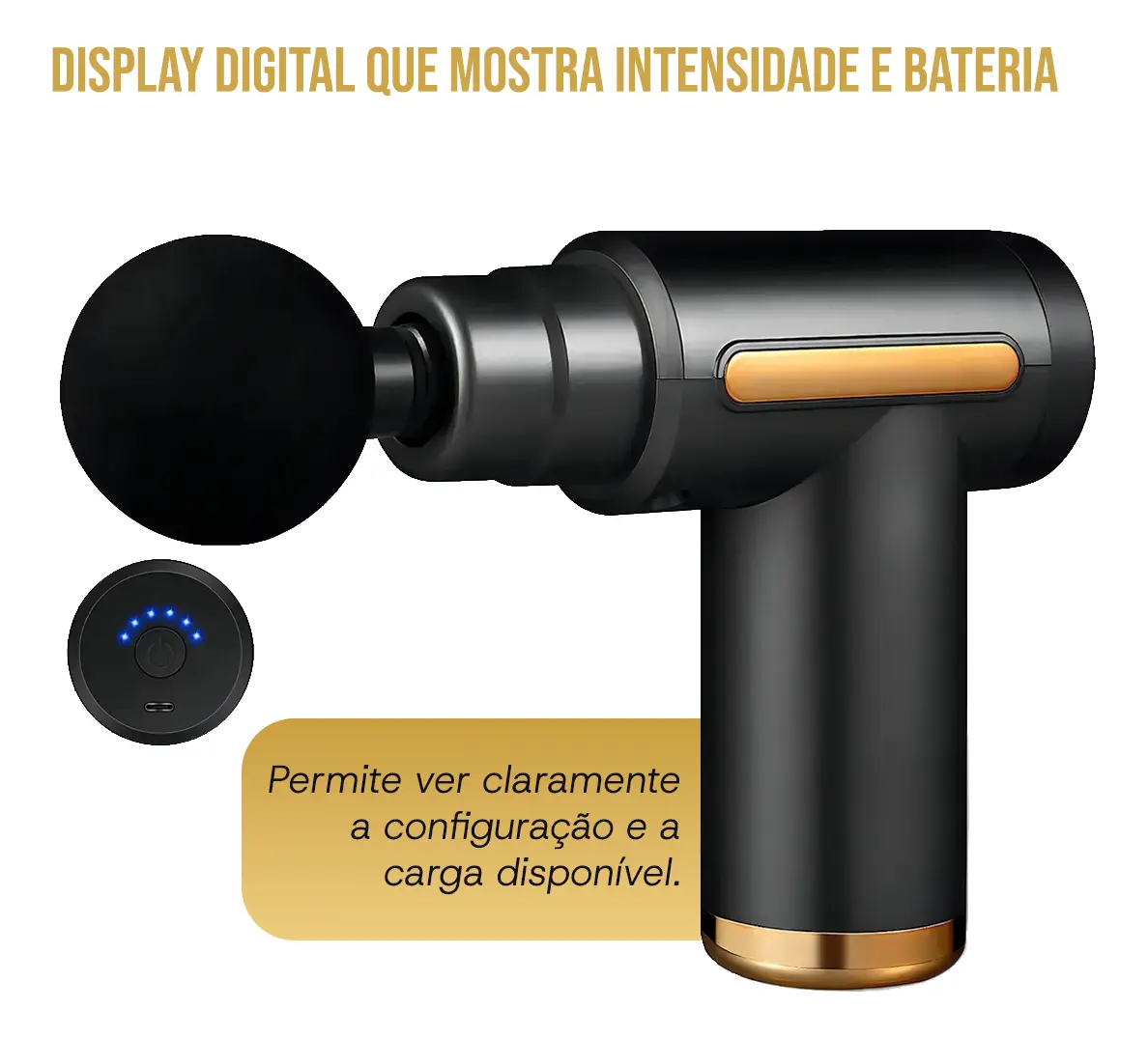 Massageadora Elétrica Profissional Gudeltec para Músculos, 6 Velocidades e 4 Cabeças