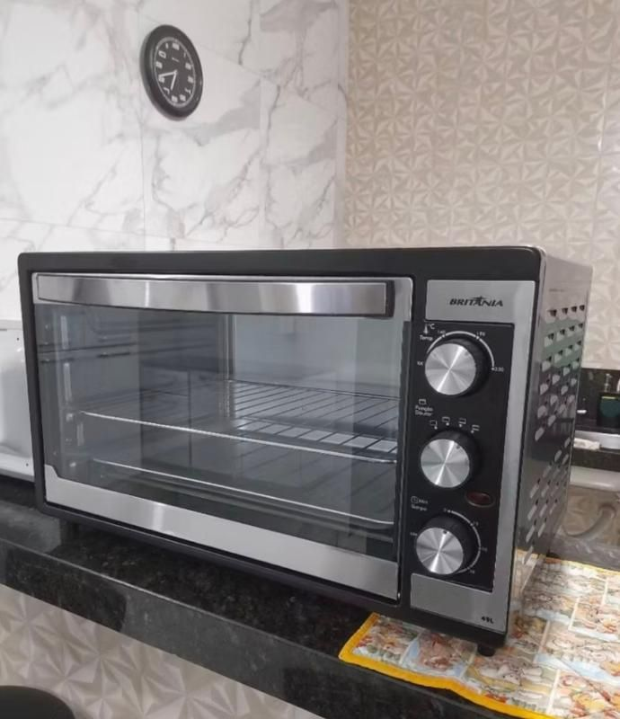 Forno Elétrico de Bancada Mondial com Timer - 52L Preto e Prata Grand Family II FR-52 - Forno Elétrico - Magazine Promosam