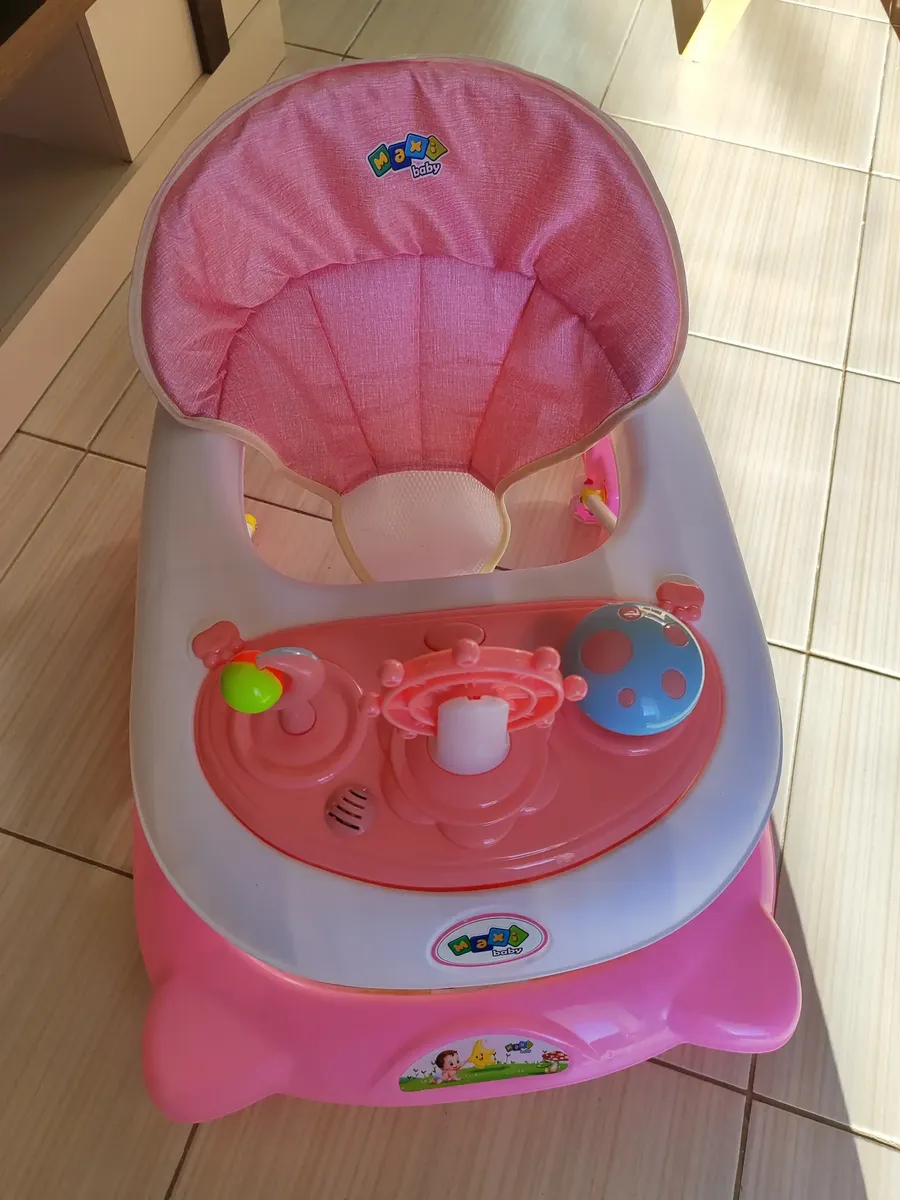 Andador Infantil Musical Para Bebê Empurrador Compacto 3 Ajustes de Altura La Bamba Maxi Baby - azul