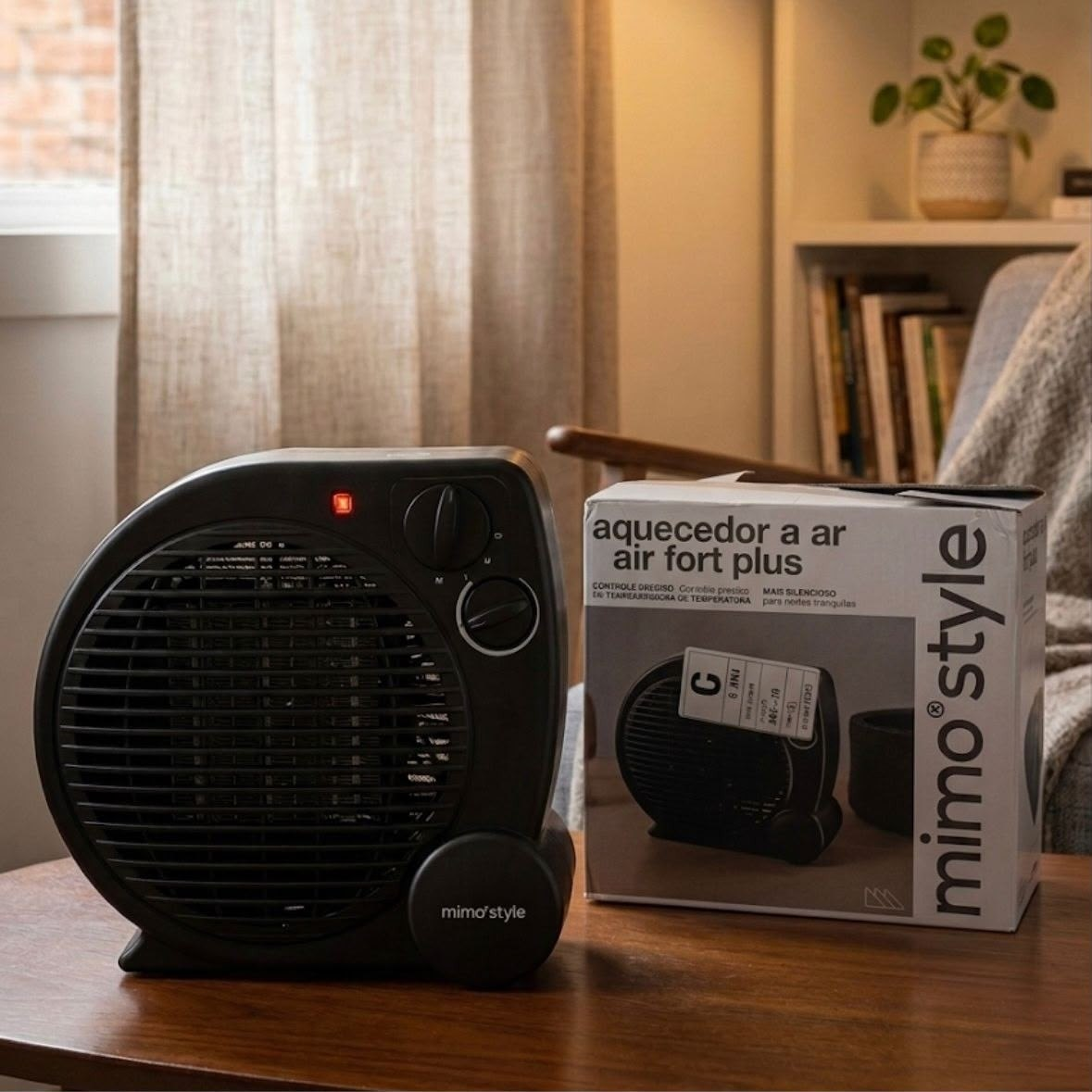 Aquecedor Elétrico 110v Portátil A Ar Ventilador Quente Preto Aq04 - Mimo Style
