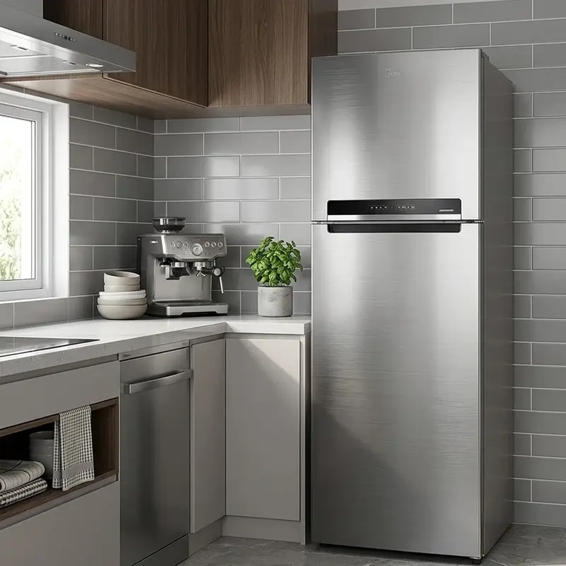 Geladeira/Refrigerador Midea Frost Free Duplex Inox 473L MD-RT611EVK463 Inverter - Geladeira Duplex - Magazine Promosam