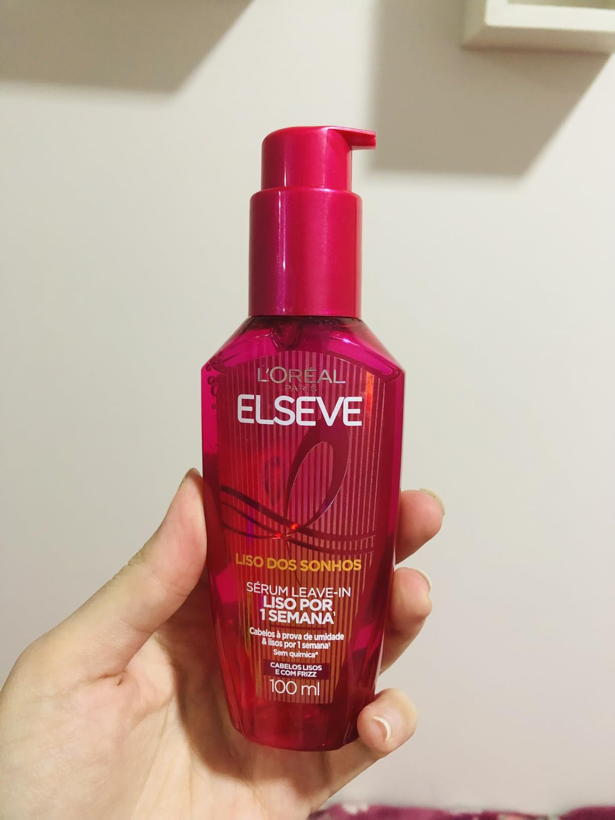 L'Oréal Paris Elseve Sérum Leave-in Liso dos Sonhos com Tecnologia Ativada por Calor, Antifrizz, Protetor Térmico e Barreira Contra Umidade, 100ml