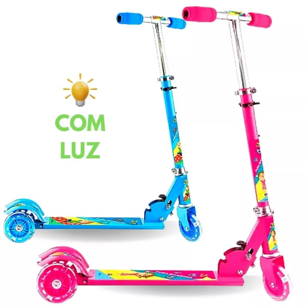 Patinete Infantil 3 Rodas De Led Dobrável Scooter Crianças - Kparts Importadora - Patinete Infantil 3 Rodas - Magazine Promosam