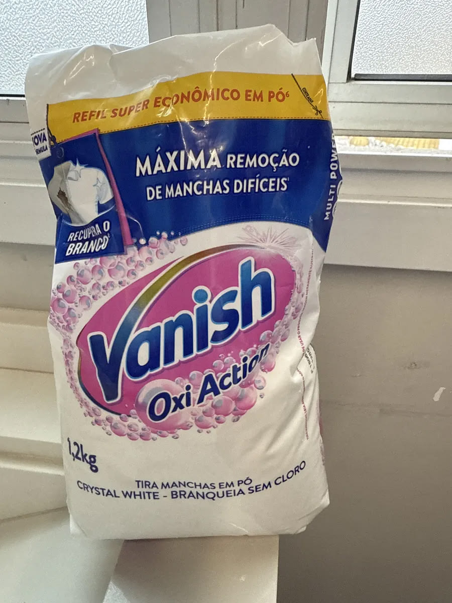 Tira Manchas Vanish em Pó Crystal White Oxi Action para roupas brancas Refil Econômico 1kg