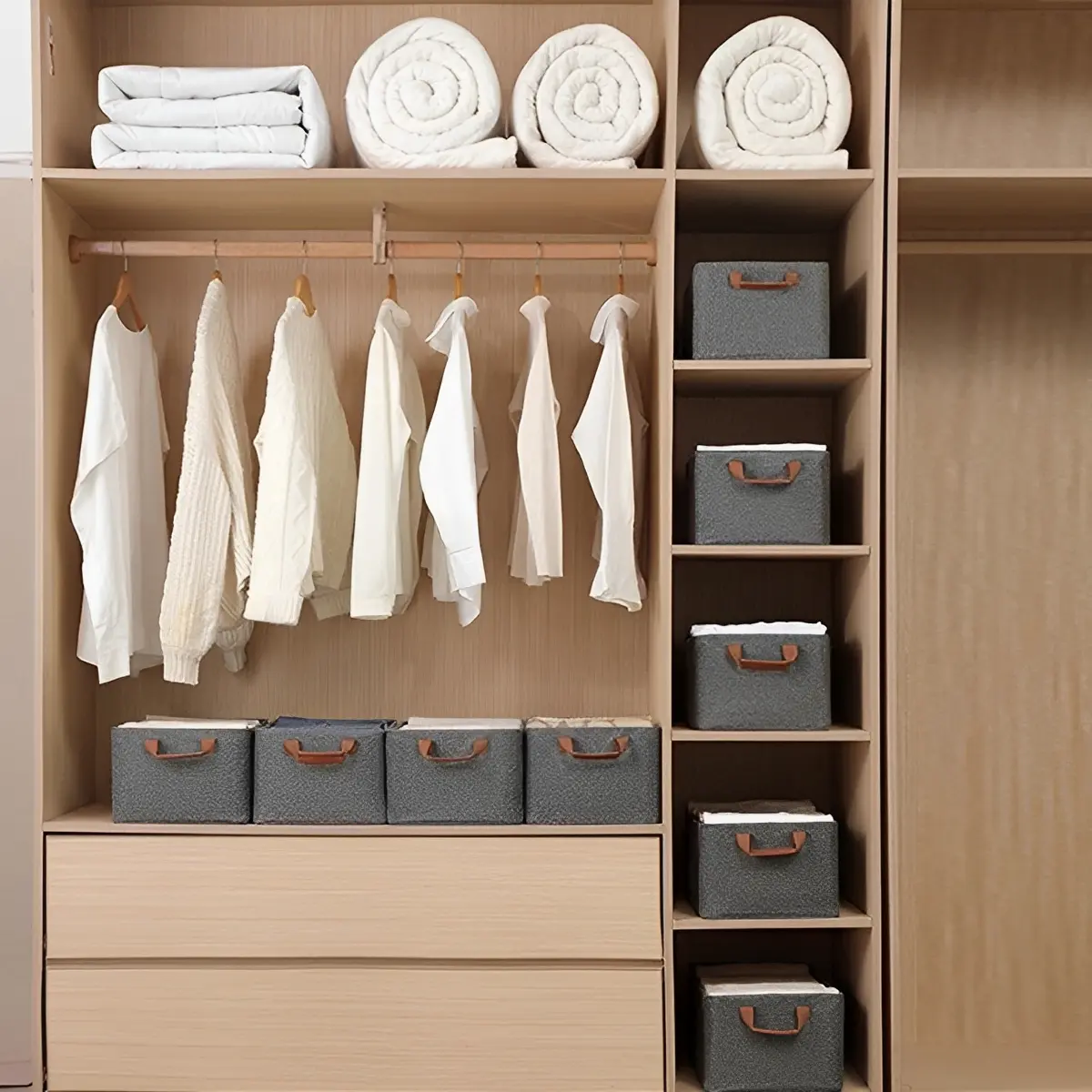 4 Caixas Organizadora De Guarda Roupa Cesto Gaveta Dobrável