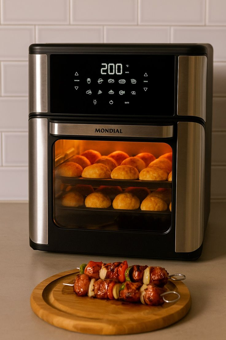 Air Fryer Mondial Forno Oven AFON-12L-BI Preto e Inox 12L - Fritadeira sem Óleo / Air Fryer - Magazine Promosam