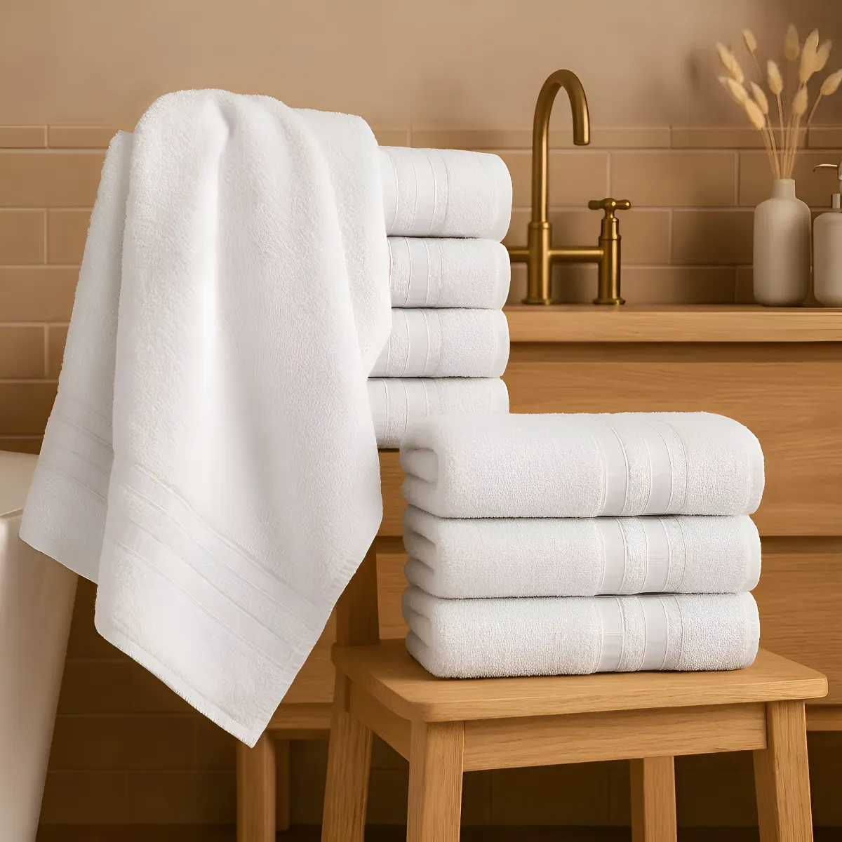 Kit 5 Toalhas Banho Gigante Grossa Hotel Luxo 75x150cm 480g