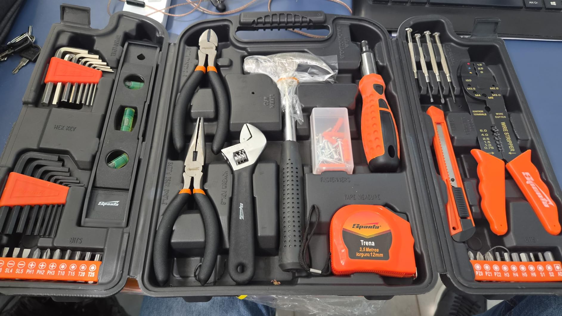 Sparta Maleta de ferramentas kit com 129 peças