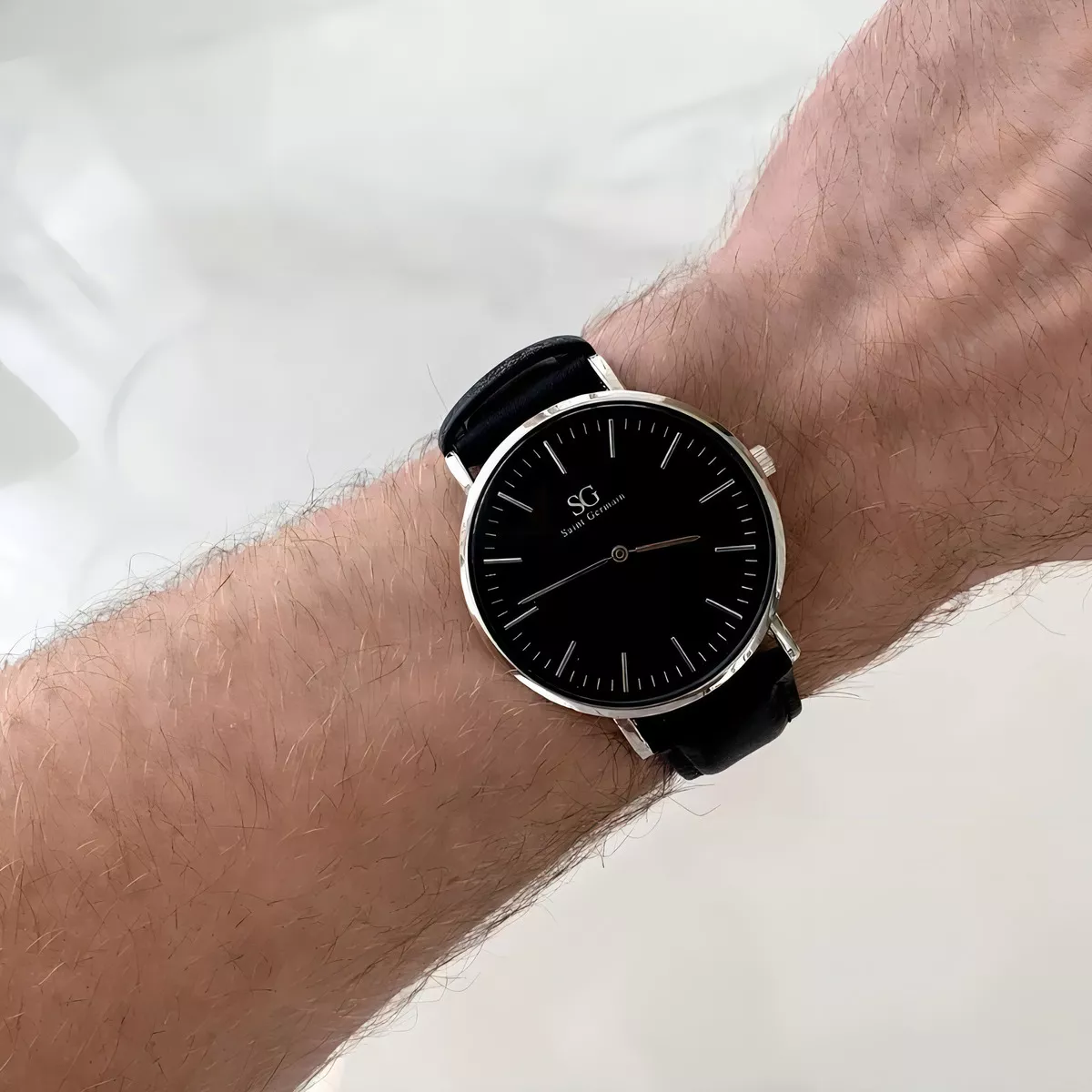 Relógio Masculino Saint Germain Murray Caixa Prateada de 40mm
