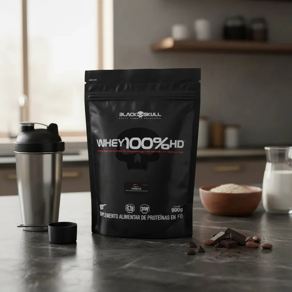 Whey 100% Hd Refil Black Skull - 900g (wpc, Wpi E Wph) Sabor Chocolate