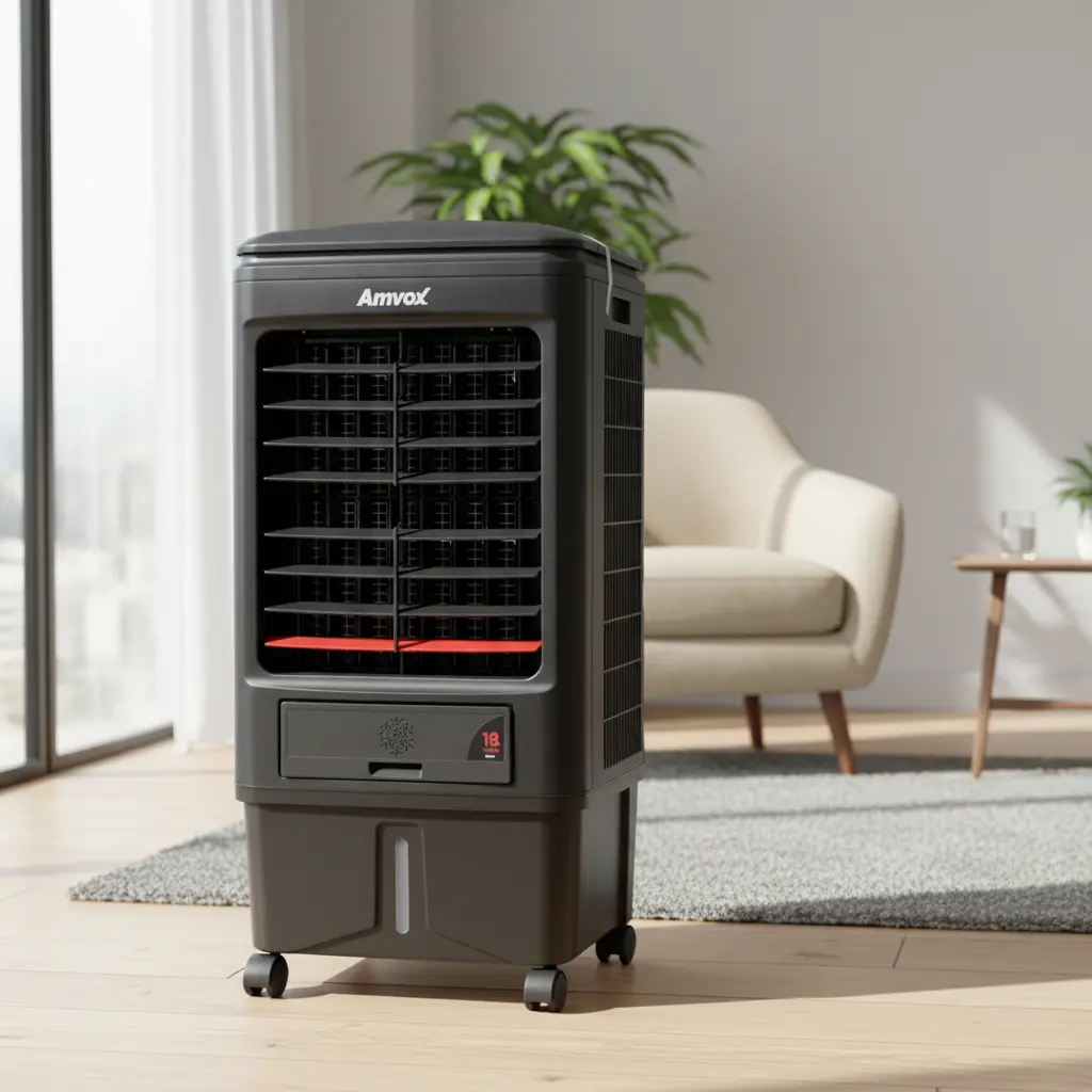 Climatizador De Ar Amvox Umidifica E Ventila 18l Preto